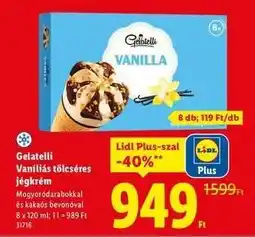 Lidl Gelatelli Vaníliás tölcséres jégkrém ajánlat