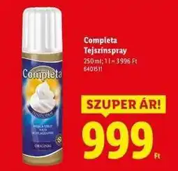 Lidl COMPLETA Tejszínspray ajánlat
