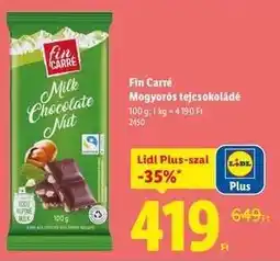 Lidl FIN CARRE Mogyorós tejcsokoládé ajánlat