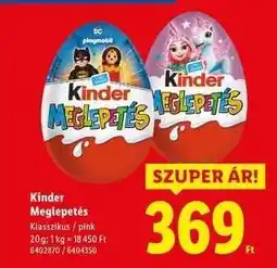 Lidl KINDER Meglepetés ajánlat