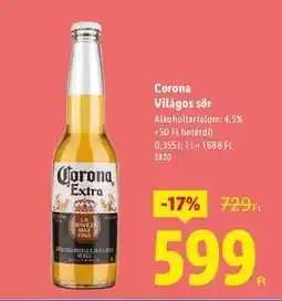 Lidl CORONA Világos sör ajánlat