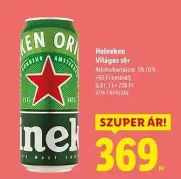 Lidl HEINEKEN Világos sör ajánlat