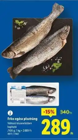 Lidl Friss egész pisztráng ajánlat