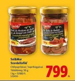 Lidl SOL&MAR Szardellafilé ajánlat