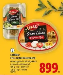 Lidl Sol&Mar Friss sajtos készítmény ajánlat