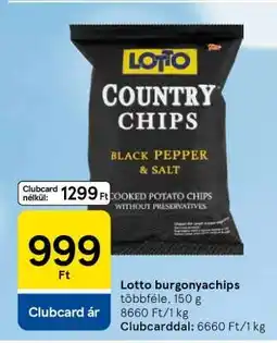 Tesco Lotto burgonyachips ajánlat