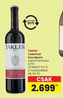 Spar Takler Cabernet Sauvignon ajánlat