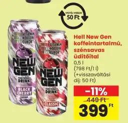 Spar Hell New Gen koffeintartalmú, szénsavas üdítőital ajánlat