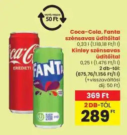 Spar Coca-Cola, Fanta, Kinley szénsavas üdítőital ajánlat
