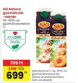 Spar Sió Natura gyümölcslé, -nektár ajánlat