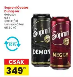 Spar Soproni Óvatos Duhaj sör ajánlat