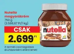 Spar Nutella mogyorókrém ajánlat