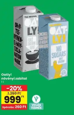 Spar Oatly! növényi zabital ajánlat