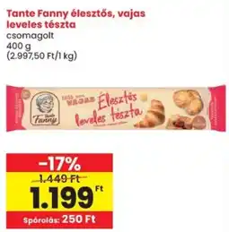 Spar Tante Fanny élesztős, vajas leveles tészta ajánlat