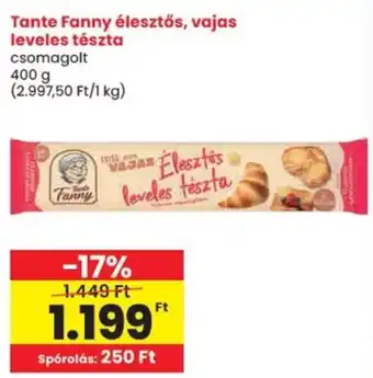 Spar Tante Fanny élesztős, vajas leveles tészta ajánlat