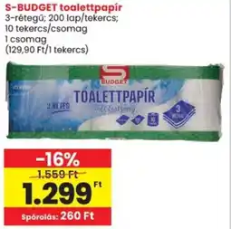 Spar S-BUDGET toalettpapír ajánlat
