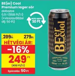 Spar BE(er) Cool Premium lager sör ajánlat