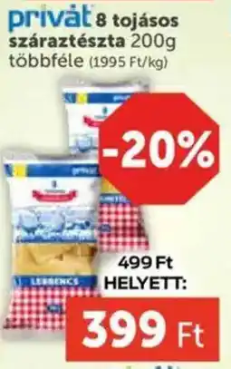 PRIVÁT Privát 8 tojásos száraztészta ajánlat