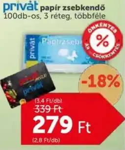 PRIVÁT Privat papír zsebkendő ajánlat