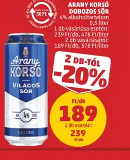 PENNY Arany Kors dobozos sör ajánlat