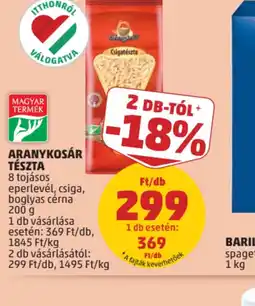 PENNY Aranykosár Tészta ajánlat