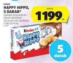 ALDI KINDER HAPPY HIPPO, 5 DARAB ajánlat