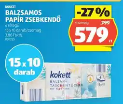 ALDI Kokett Balzsamos Papír Zsebkendő ajánlat