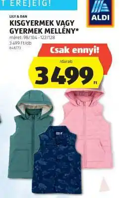 ALDI Lily & Dan Kisgyermek vagy Gyermek Mellény ajánlat