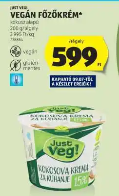 ALDI Just Veg! Vegán Főzőkrém ajánlat