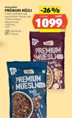 ALDI GOLDEN BRIDGE PRÉMIUM MÜZLI ajánlat