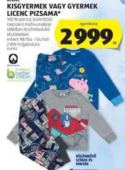 ALDI Kisgyermek vagy gyermek licenc pizsama ajánlat