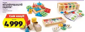 ALDI TOYLINO Készségfejlesztő fajáték ajánlat
