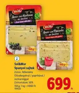 Lidl Sol&Mar Spanyol sajtok ajánlat