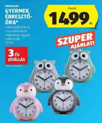 ALDI KRONTALER Gyermek Ébresztőóra ajánlat