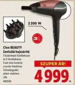 Lidl Cien BEAUTY Ionizáló hajszárító ajánlat