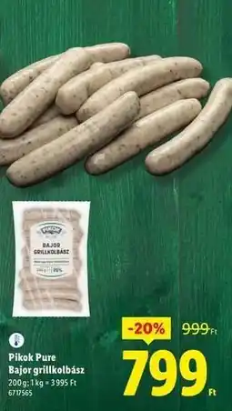 Lidl PIKOK PURE Bajor grillkolbász ajánlat