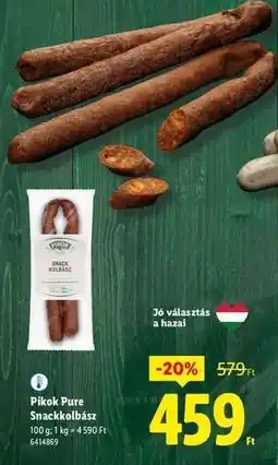 Lidl PIKOK PURE Snackkolbász ajánlat