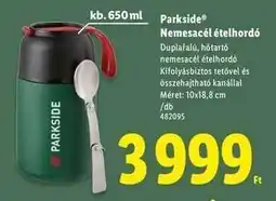 Lidl Parkside Nemesacél ételhordó ajánlat