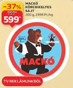 Auchan Mackó körcikkelyes sajt ajánlat
