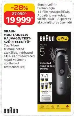 Auchan BRAUN MULTI AIO5520 HAJVÁGÓ/TESTSZŐRTELENÍTŐ ajánlat