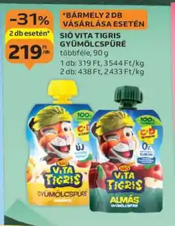 Auchan SIÓ Vita Tigris Gyümölcspüré ajánlat