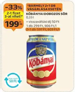 Auchan Kőbányai Dobozos Sör ajánlat