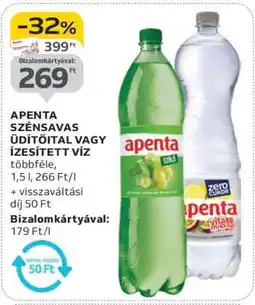 Auchan Apenta Szénsavas Üdítőital vagy Ízesített Víz ajánlat