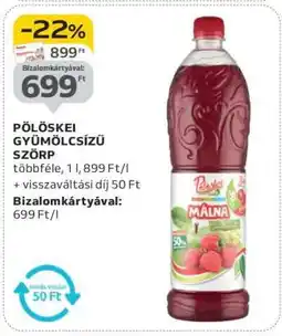 Auchan Pölöskei Gyümölcsízű Szörp ajánlat