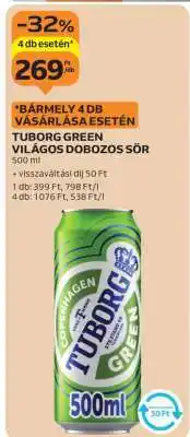 Auchan TUBORG GREEN VILÁGOS DOBOZOS SÖR ajánlat