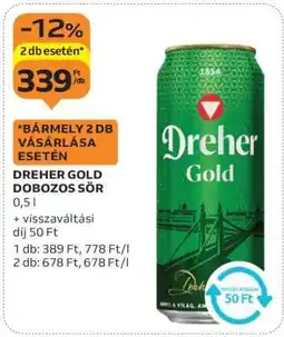 Auchan Dreher Gold Dobozos Sör ajánlat