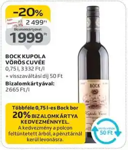 Auchan BOCK KUPOLA VÖRÖS CUVÉE ajánlat