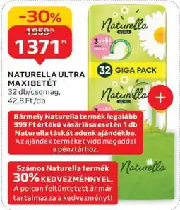 Auchan Naturella Ultra Maxi Betét ajánlat