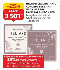 Auchan HELIA-D CELL BOTANIC CONCEPT ÉJSZAKAI VAGY NAPPALI RÁNCTALANÍTÓ KRÉM ajánlat