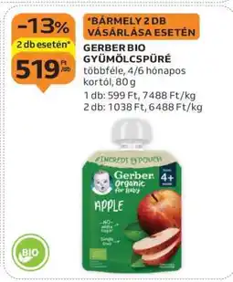Auchan Gerber Bio Gyümölcspüré ajánlat